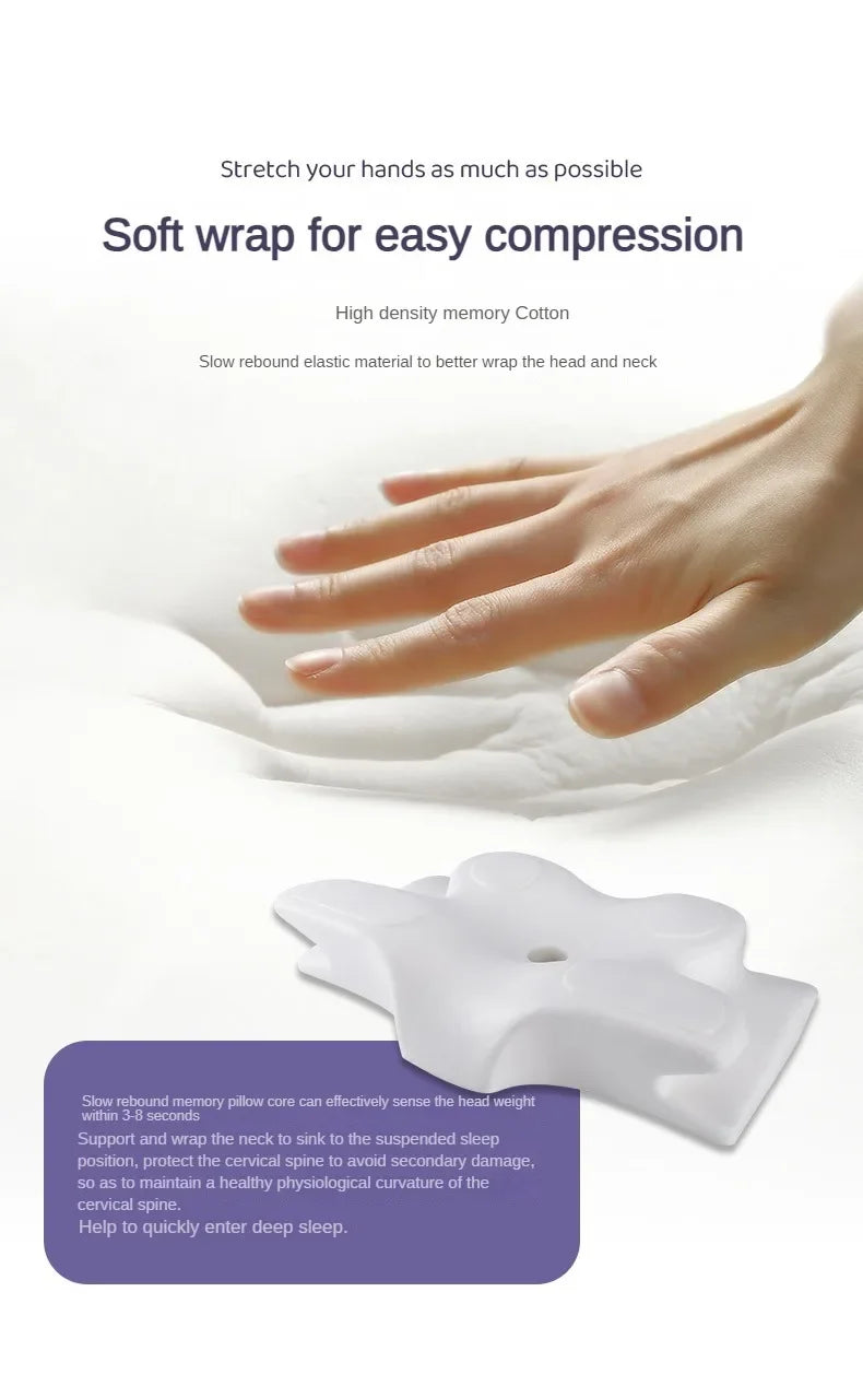 Oreiller cervical en mousse à mémoire de forme, oreiller orthopédique ergonomique, soutien du cou, Contour pour les dormeurs latéraux du dos et du ventre