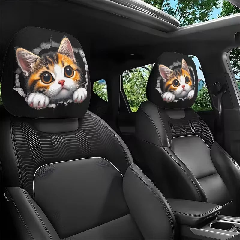 Housse Appui-Tête Voiture Yeux Rigolos - Lot 2 Halloween Noël