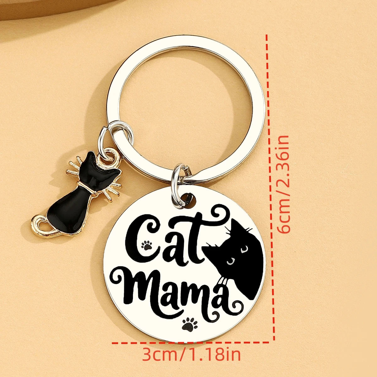 Porte-Clés Chat Noir Humour - Cadeau Anniversaire Maman Chat