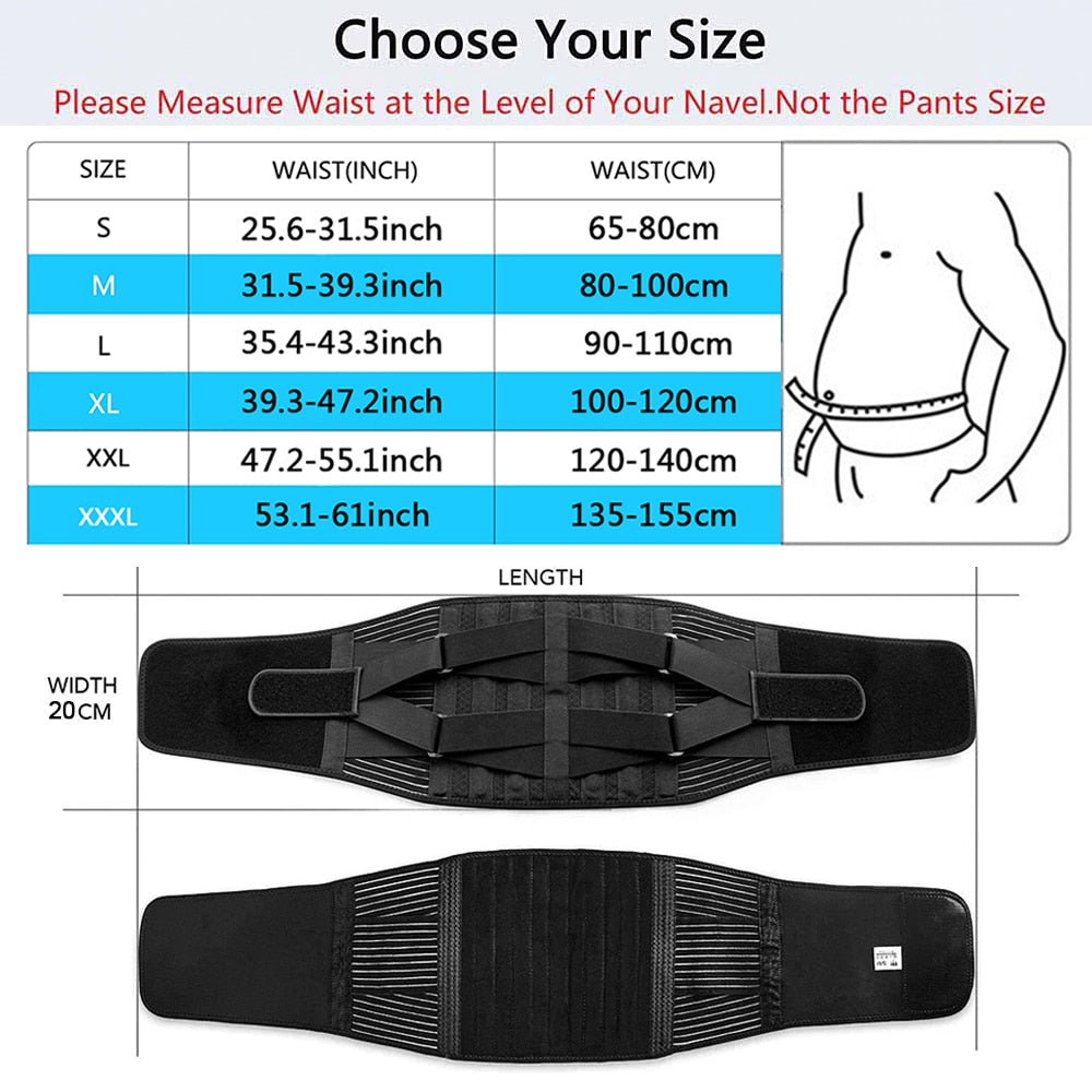 Ceinture Lombaire Réglable 6 Baleines - Soutien Fitness Abdominal