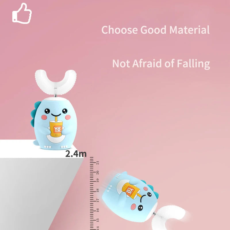 Smart Electric Toothbrush for Kids U Shaped 360 Degrees Silicon Sonic Teeth Tooth Brush Children Cartoon Pattern IPX7 Waterproof