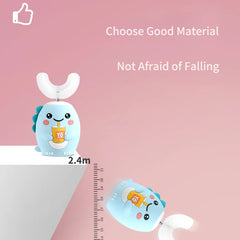 Smart Electric Toothbrush for Kids U Shaped 360 Degrees Silicon Sonic Teeth Tooth Brush Children Cartoon Pattern IPX7 Waterproof