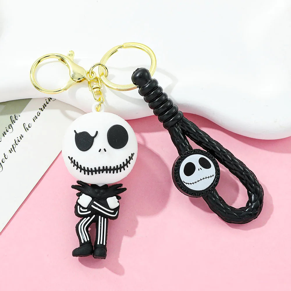 Porte-clés le cauchemar avant noël, crâne Sally Jack, film d'horreur d'halloween, bijoux, accessoires de sac à dos, porte-clés, cadeaux