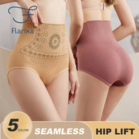 Flarixa Seamless Women's Panties High Waist Flat Belly Panties Body Shaping Underwear Comfort Postpartum Abdominal Pants Briefs