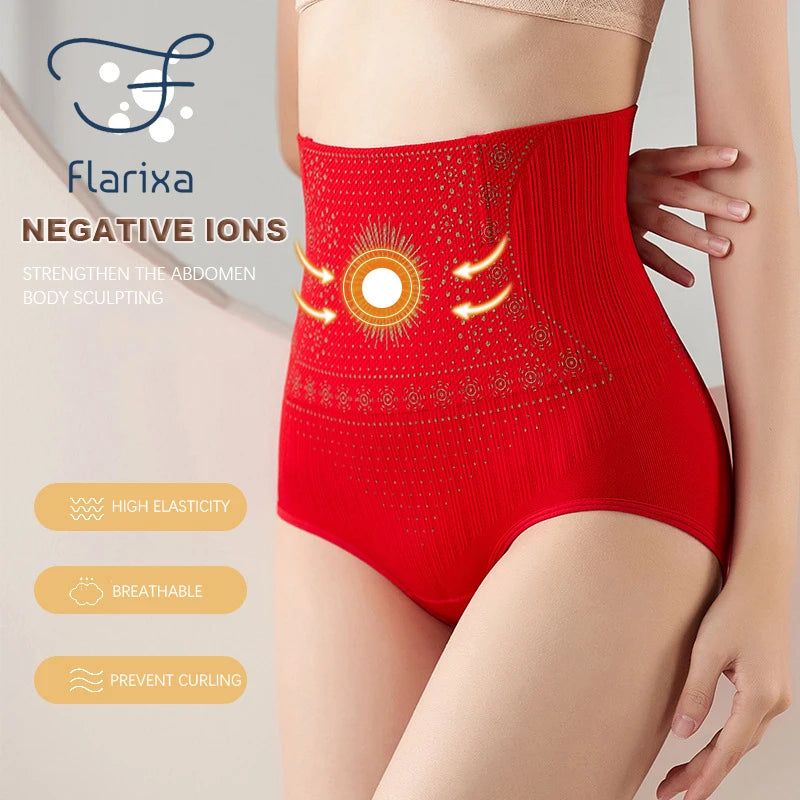Flarixa Seamless Women's Panties High Waist Flat Belly Panties Body Shaping Underwear Comfort Postpartum Abdominal Pants Briefs