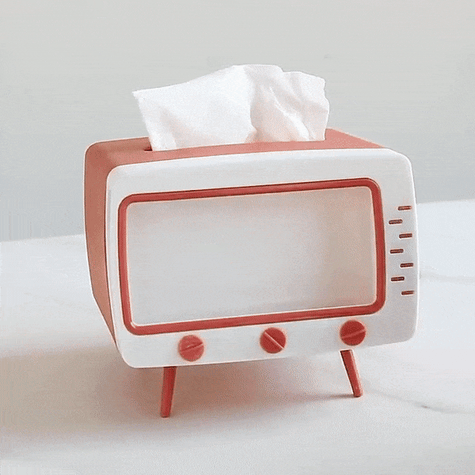 Boîte à Mouchoirs avec Support Téléphone Intégré TV Rétro Élégance et Fonctionnalité Vintage™ chez Andunian 