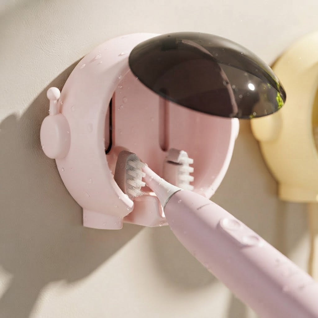 Maximize your bathroom space with the Cartoon Toothbrush Storage Rack Wall-mounted Bathroom Electric Toothbrush Storage Rack Punch-free Bathroom Wall Rack's compact and organized design