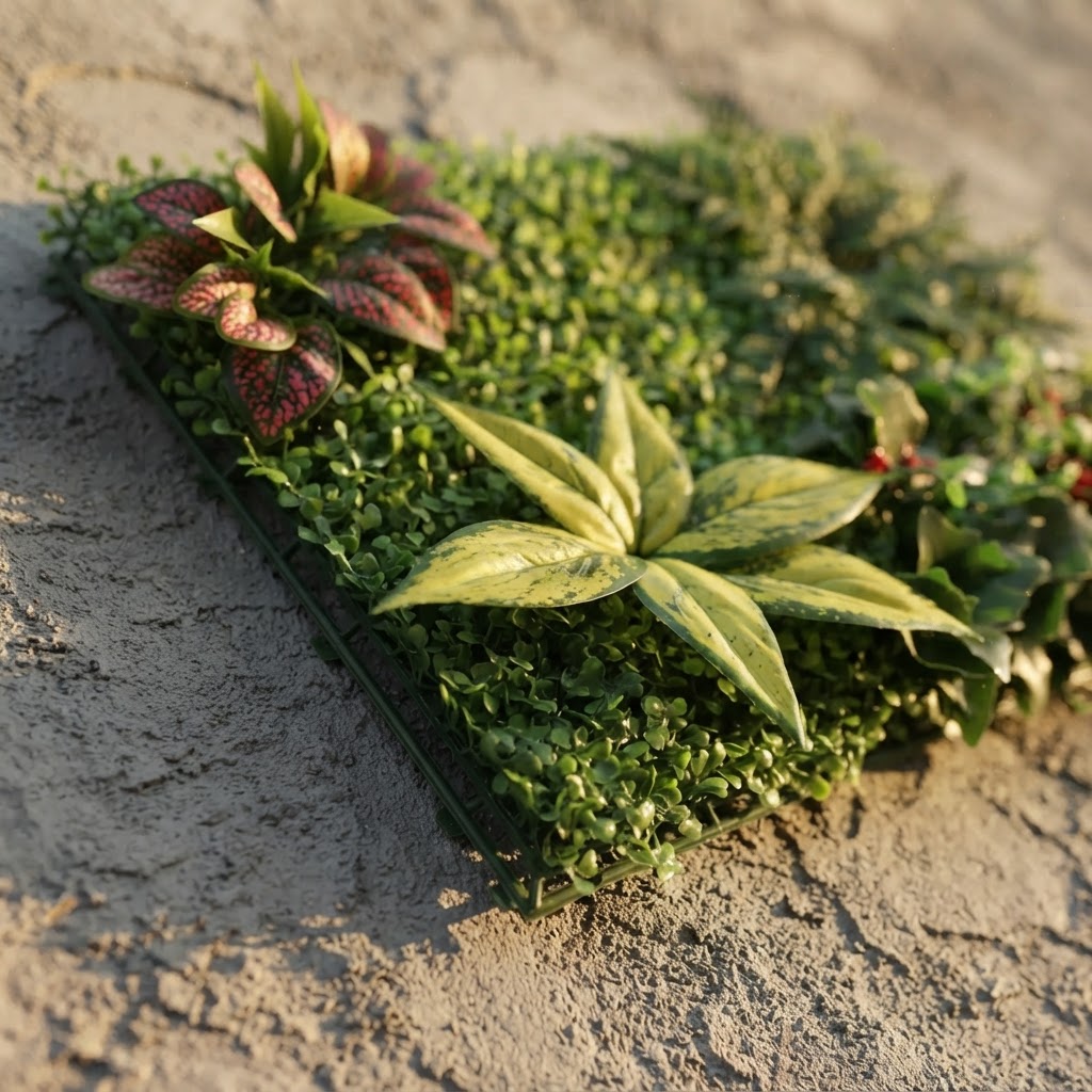 Simplify your decorating process with the easy installation and low maintenance features of Home Decoration Artificial Plant Lawn Grass Green Moss Fake Wall Garden Outdoor Interior Decor.