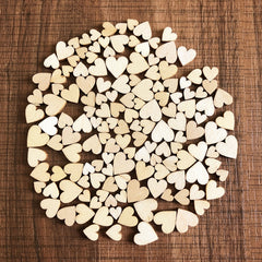 Lot de 50 cœurs en bois rustique – Décoration table mariage et DIY