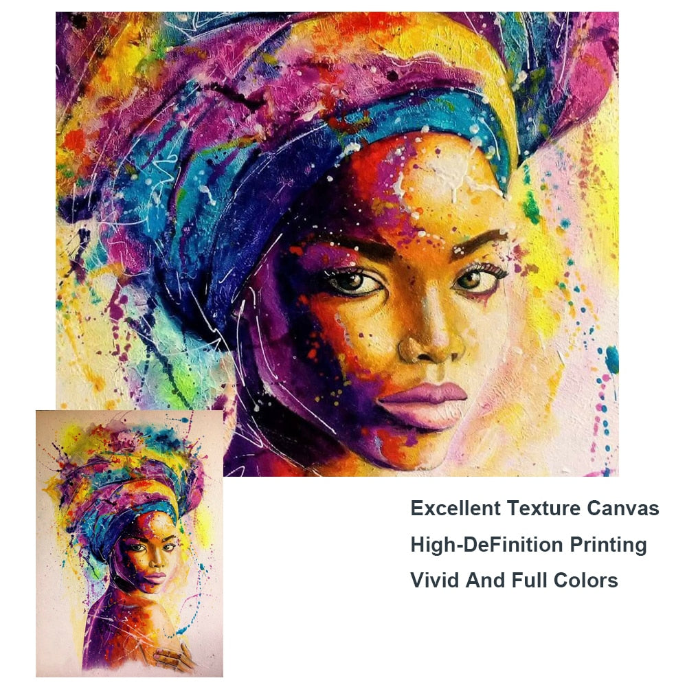 Toile Art Graffiti Femme Africaine - Décoration Murale Abstraite 2