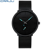 CRRJU Fashion Mens Watches Ultra Thin Quartz Watch Men 2020 New Casual Mesh Belt Waterproof Stylish Watches Relogio Masculino
