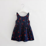 Malayu Baby Toddler Cute Girls Dresses Summer New Cotton Striped Cartoon Embroidery Casual Outfit 1-6Years Children's Clothing