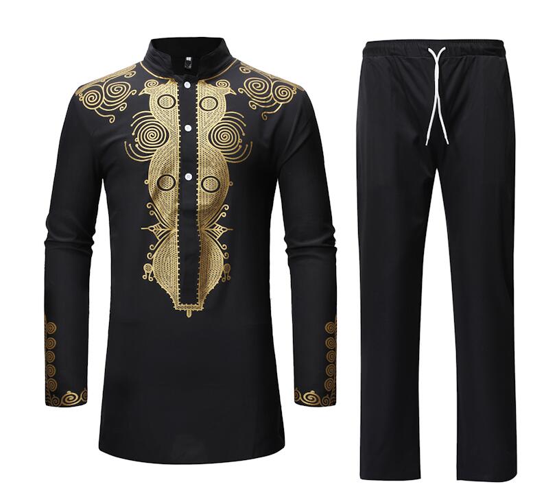 Ensemble Dashiki Homme 2 Pièces - Chemise et Pantalon