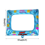 blue happy baby shower boys birthday pull flag banner balloon garland 1 age birth day 12month photo frame first party decor 1st