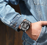 CURREN Luxury Brand Mens Watch Military Leather Wristwatch Man Sports Clock Casual Fashion Chronograph Waterproof Relojes Hombre