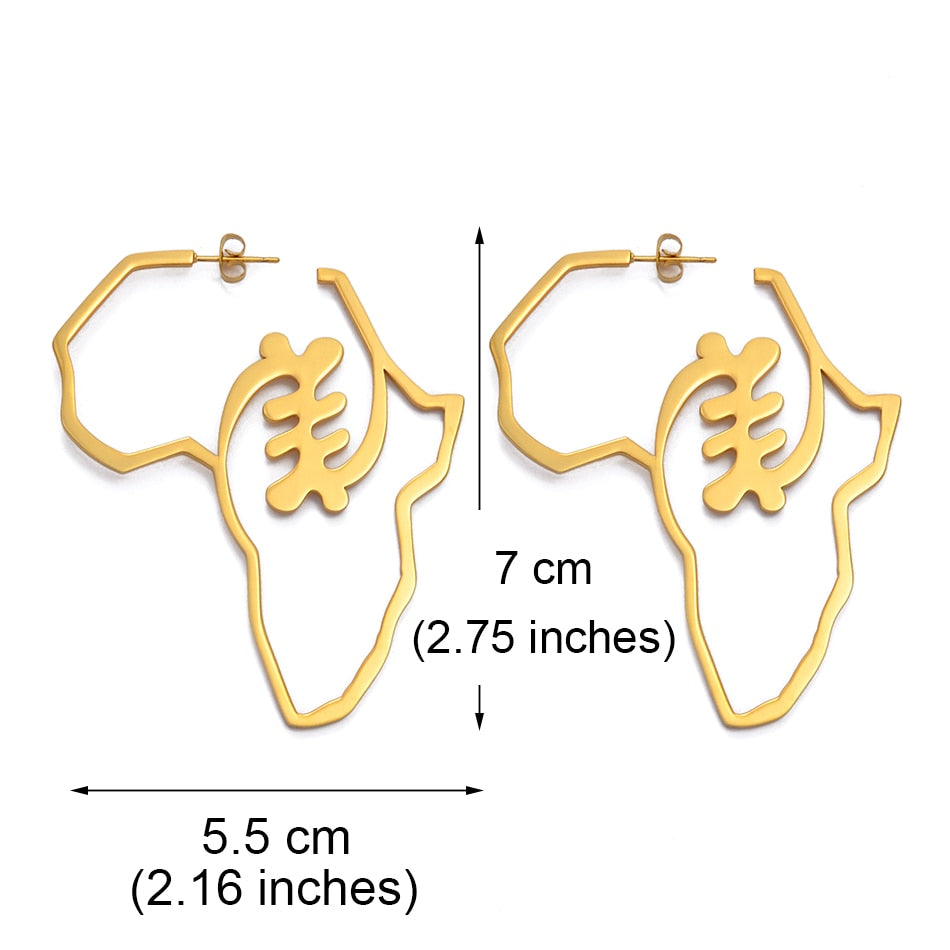 Boucles d'Oreilles Symbole Adinkra Nyame Anniyo - Bijou Africain Doré 3
