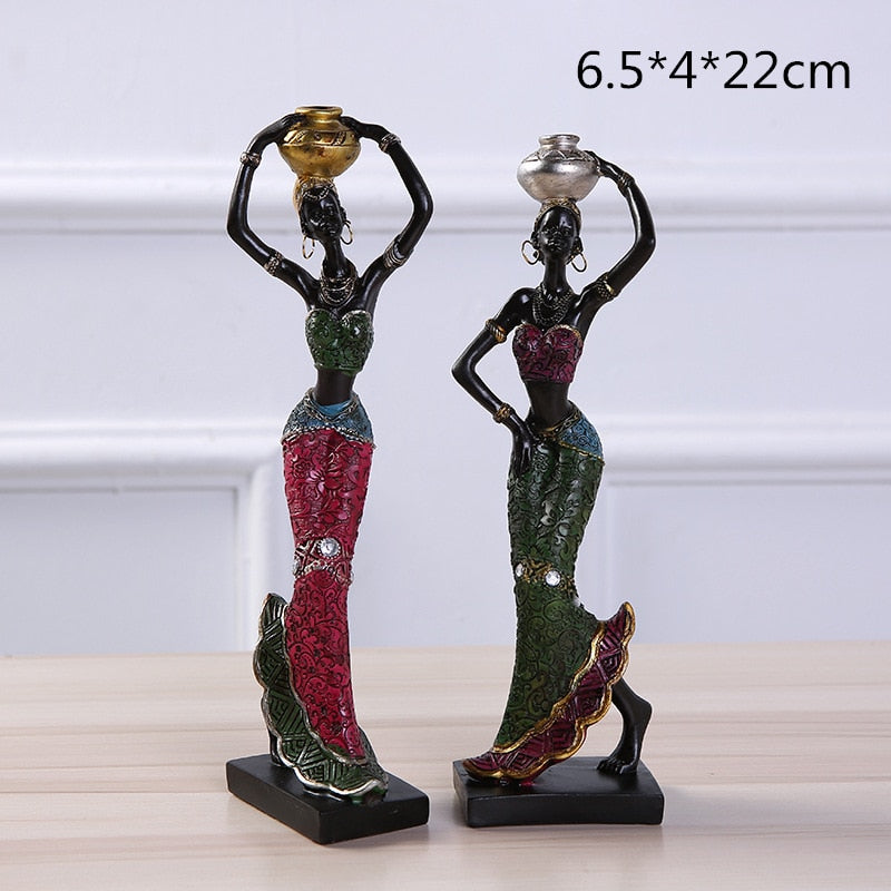 Figurine Résine Femme Africaine Ethnique - Décoration Vintage Maison 2