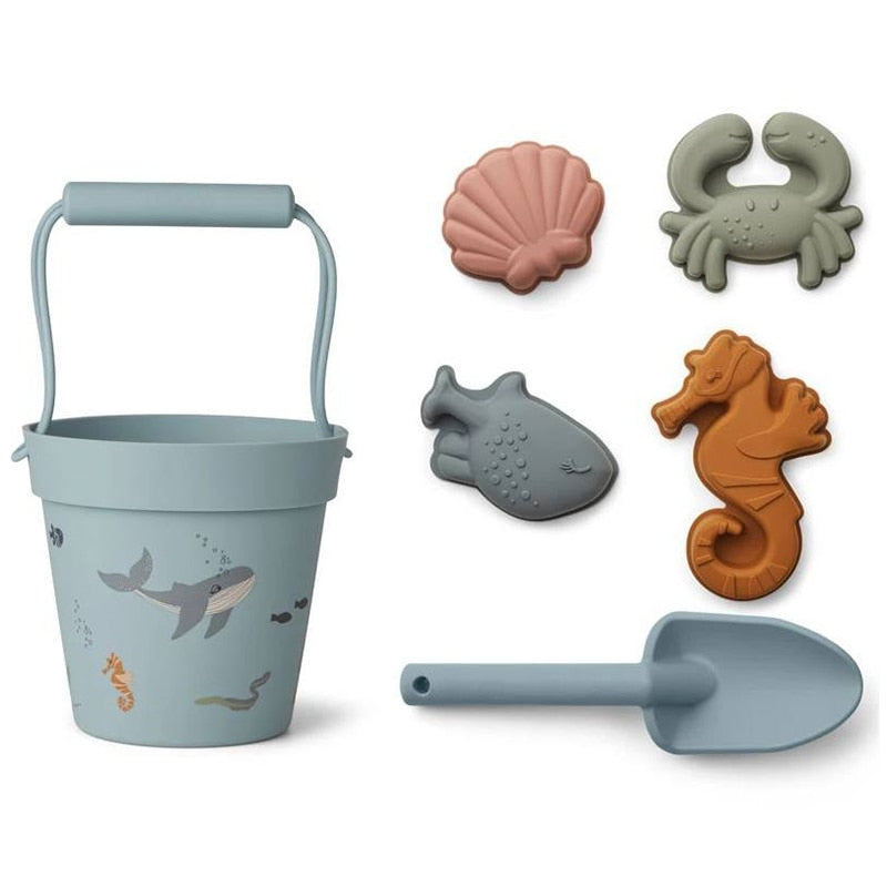 Jouet de plage pour enfant – Moules à sable animaux et accessoires bain