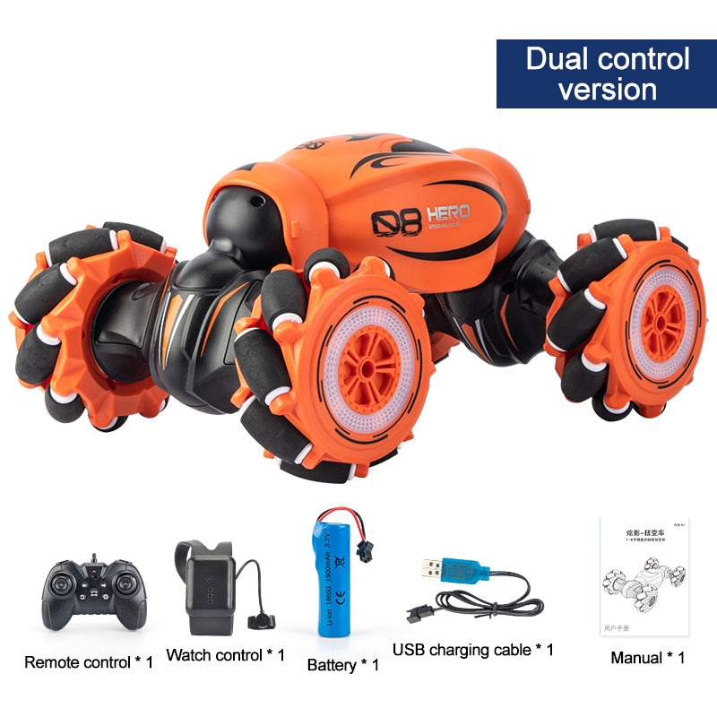 Voiture RC D876 1/16 4WD – Induction gestuelle, lumières et musique