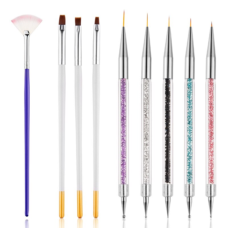 Lot de 5 stylets nail art double embout – Peinture gel UV et strass