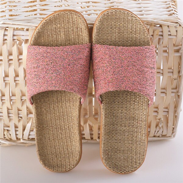 Chaussons en lin pour femme – Sandales légères à bout ouvert pour l'été