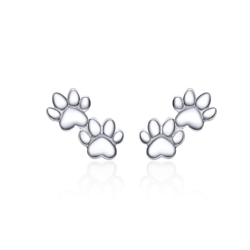 Boucles d'oreilles argent 925 Bamoer empreinte de patte – SCE407