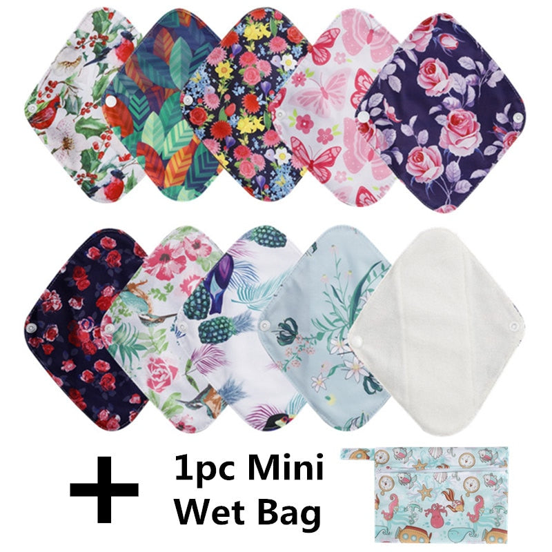 Lot de 10 serviettes lavables Simfamily bambou charbon – Hygiène féminine