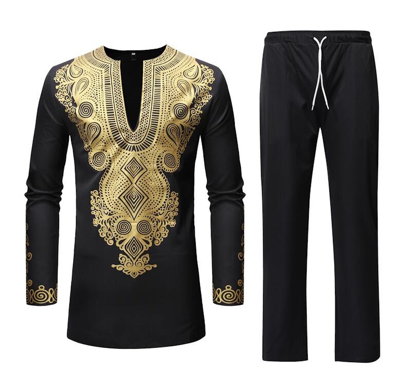Ensemble Dashiki Homme 2 Pièces - Chemise et Pantalon