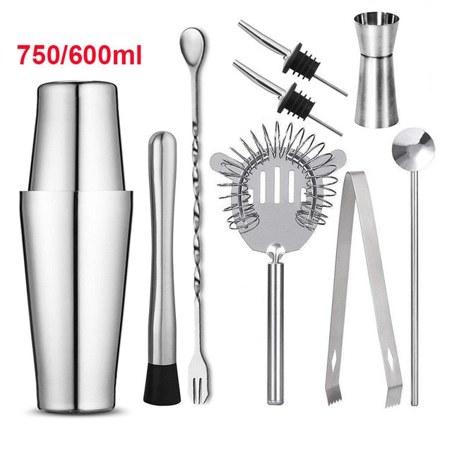 Shaker à cocktail Upors inox 550/750 ml avec mudler, jigger et cuillère