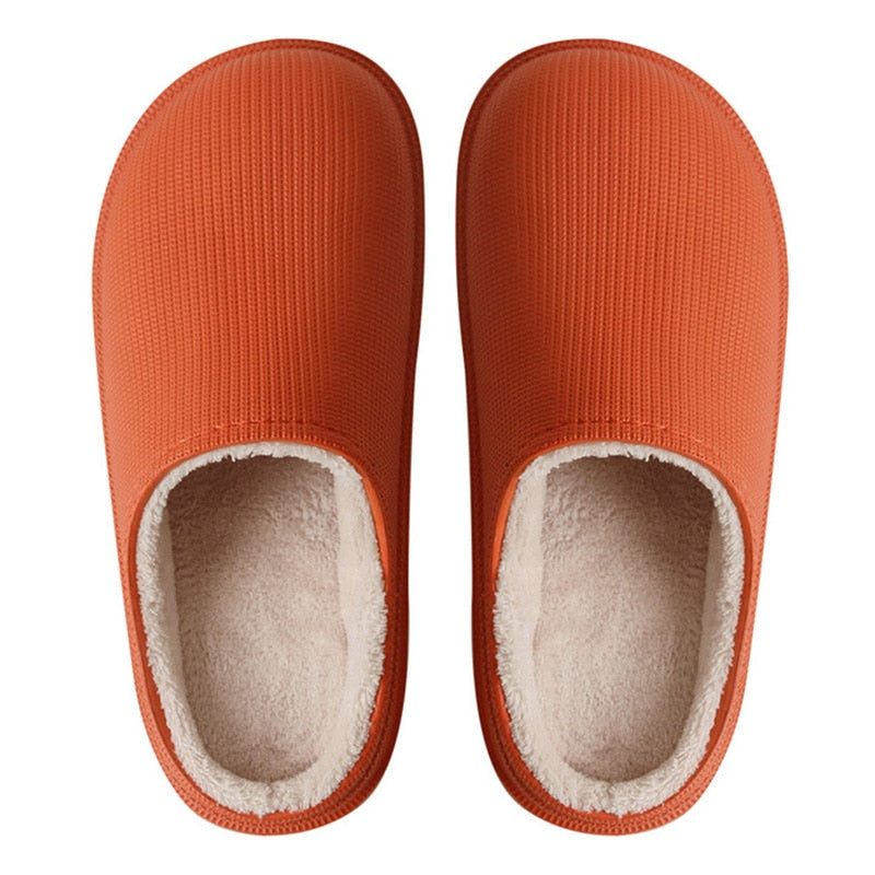 Chaussons d'hiver imperméables en mousse à mémoire antidérapants femme