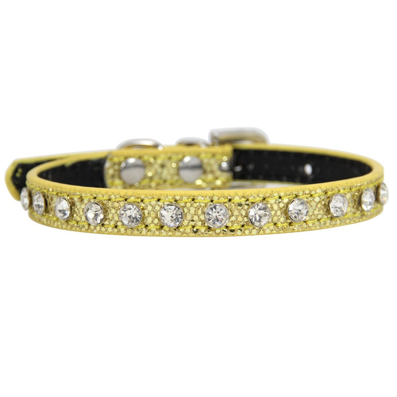 Collier chat et chien strass diamant – Cuir réglable pour chaton