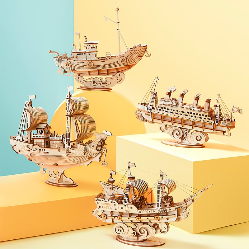 Puzzle 3D en bois Robotime – Maquette bateau à assembler pour enfant