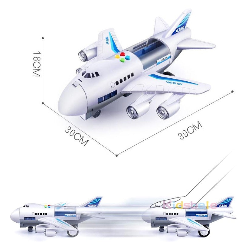 Avion jouet à inertie avec musique et lumières – Simulation piste enfant