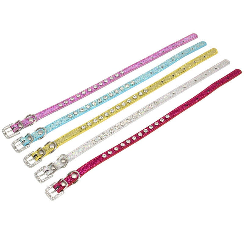 Collier chat et chien strass diamant – Cuir réglable pour chaton