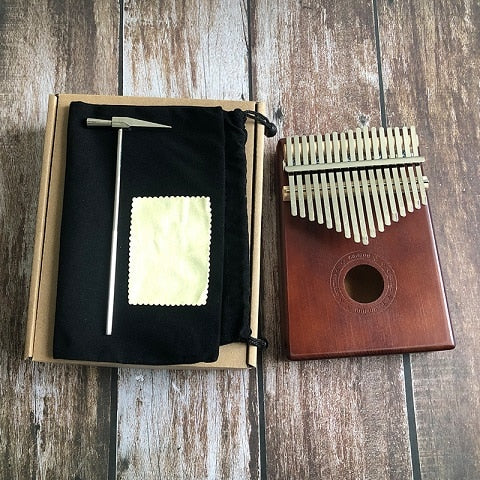 Kalimba 17 Touches Pin Acajou Africain - Sanza Mbira Piano à Pouce