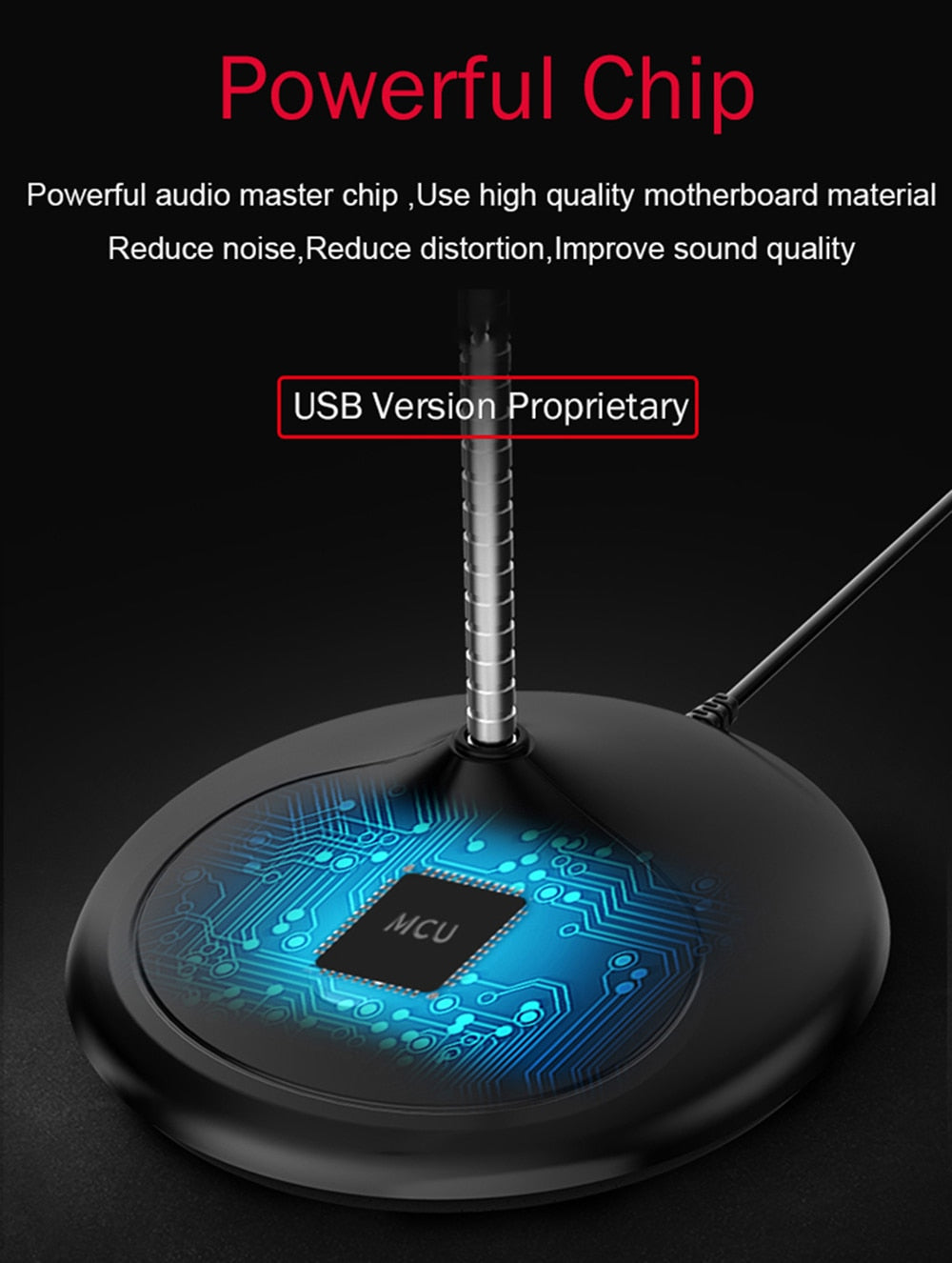 Microphone Studio Orientable 360° - USB PC Streaming Gaming
