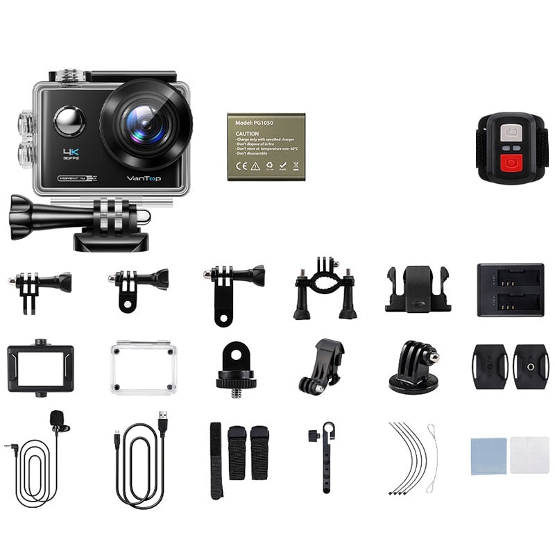 Caméra d'action VanTop Moment D4UQ 4K 20MP – WiFi, tactile, étanche