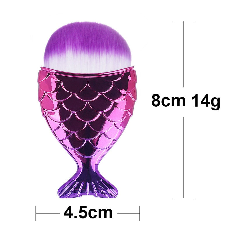 Set de pinceaux maquillage Mermaid – Fond de teint, fard et enlumineur