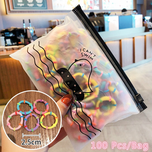 Lot de 50 à 200 élastiques colorés pour enfant – Accessoires cheveux fille