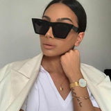 Evrfelan Retro Square Sunglasses Brand Desinger Cat Eye Sun Glasses Women Eyewear Chic Big Frame Glasses for Women oculos UV400