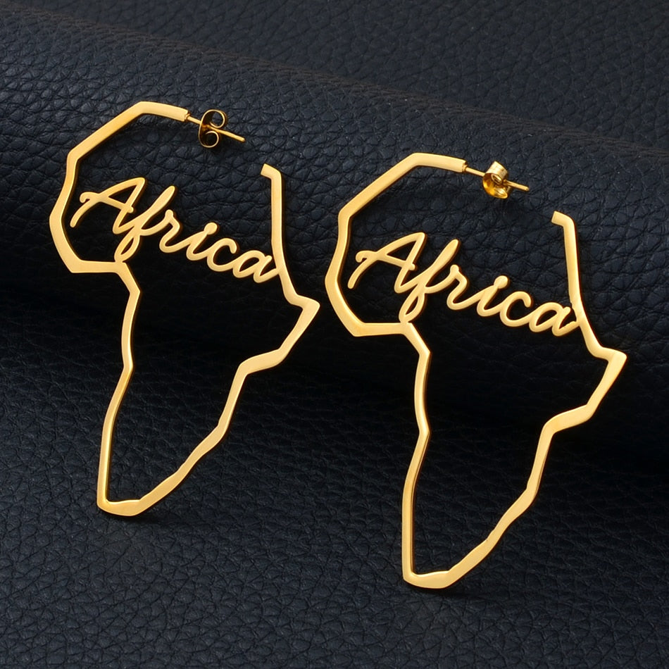 Boucles d'Oreilles Symbole Adinkra Nyame Anniyo - Bijou Africain Doré 3
