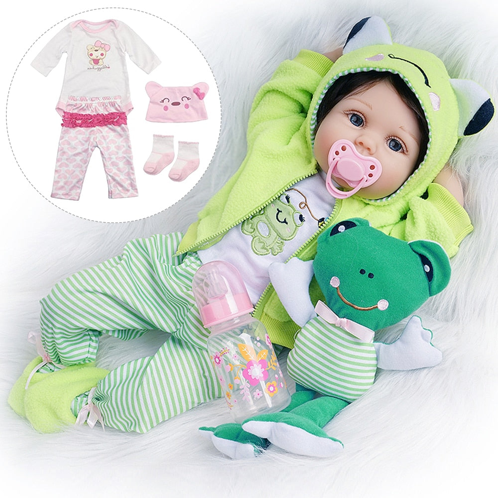 Poupée bébé reborn avec vêtements et cheveux courts – Jouet fille et garçon