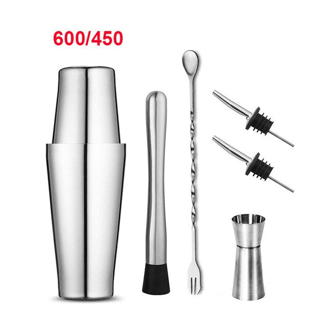 Shaker à cocktail Upors inox 550/750 ml avec mudler, jigger et cuillère