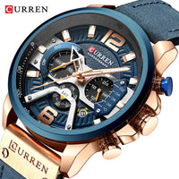 CURREN Luxury Brand Mens Watch Military Leather Wristwatch Man Sports Clock Casual Fashion Chronograph Waterproof Relojes Hombre