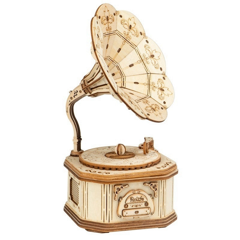 Gramophone et carrosse citrouille Robotime – Puzzle 3D bois TG408