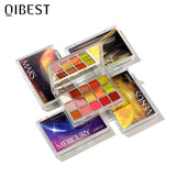 QIBEST Glitter Eyeshadow Palette 15 Colors Planet Holographic Pigment Matte Shimmer Eye Shadow Powder Shiny Eye Makeup Pallete