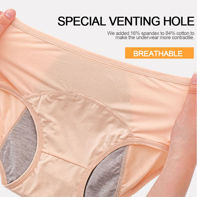 Culotte menstruelle coton taille haute anti-fuite – Grande taille jusqu'à 6XL