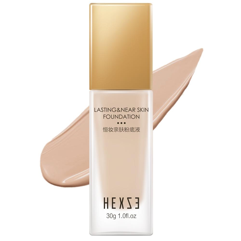 Fond de teint liquide hydratant Hexze – Couvrance pores, peaux sèches