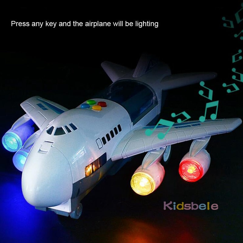 Avion Jouet Inertie Musique Lumières - Simulation Piste Enfant