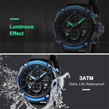 MEGALITH New Sport Watches Men Top Brand Luxury 30m Waterproof Luminous Blue Watches Man Fashion Chronograph Quartz Wristwatches
